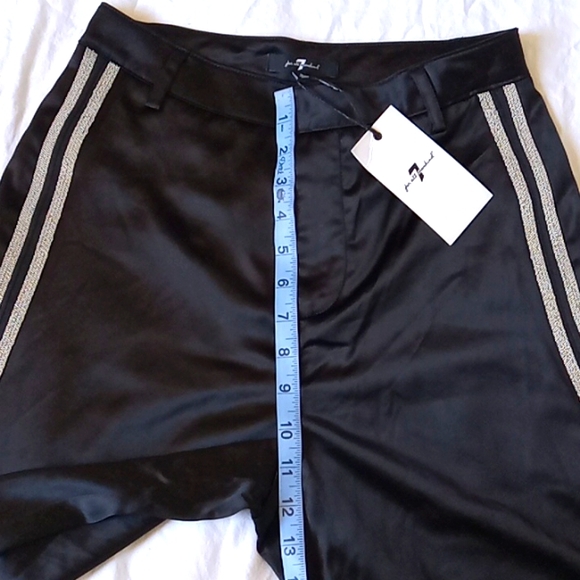 7 For All Mankind Black Pants Satin Size 2 - Picture 4 of 13